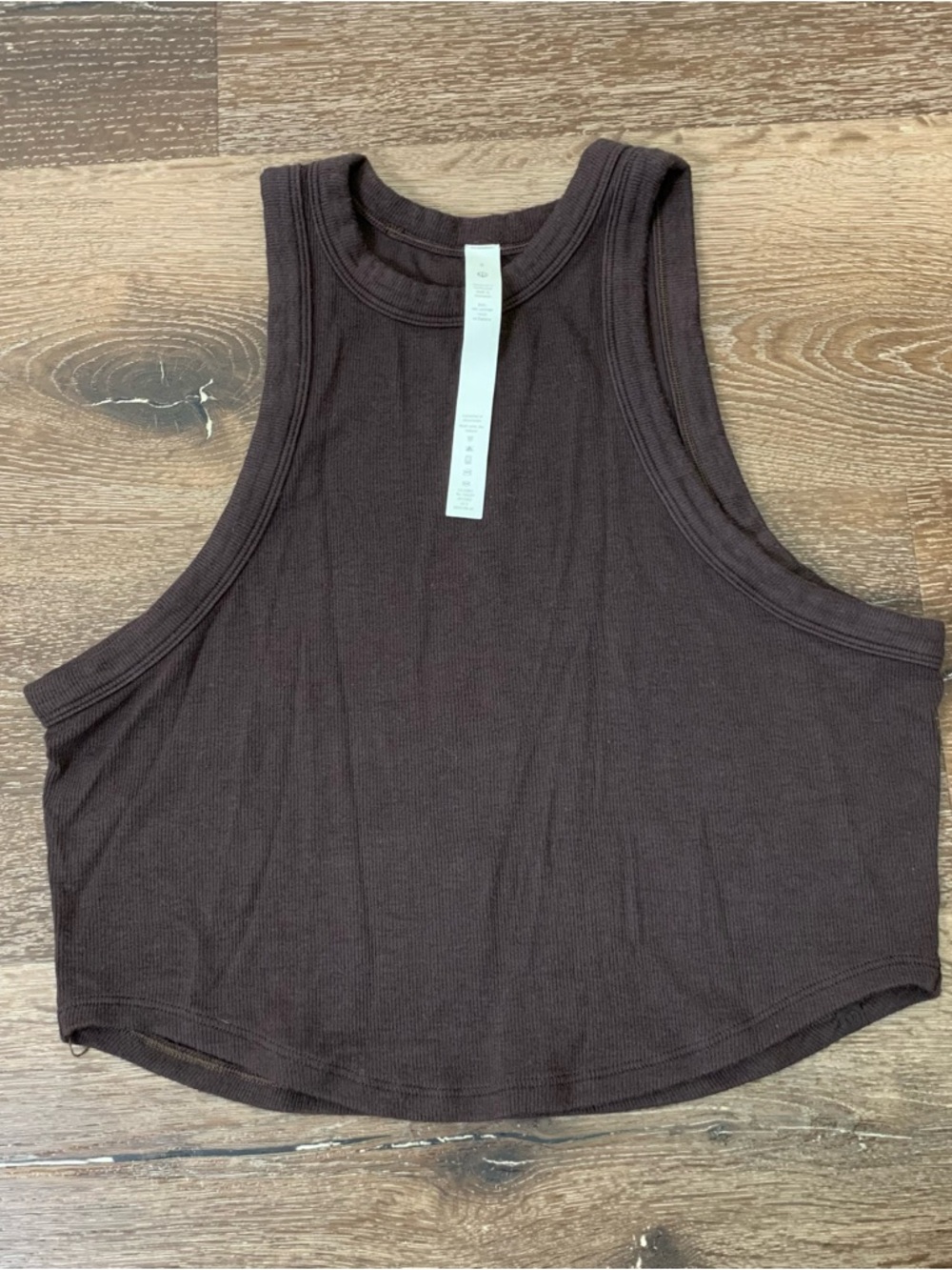 Lululemon womens brown hold tight cropped ribbed tank 8